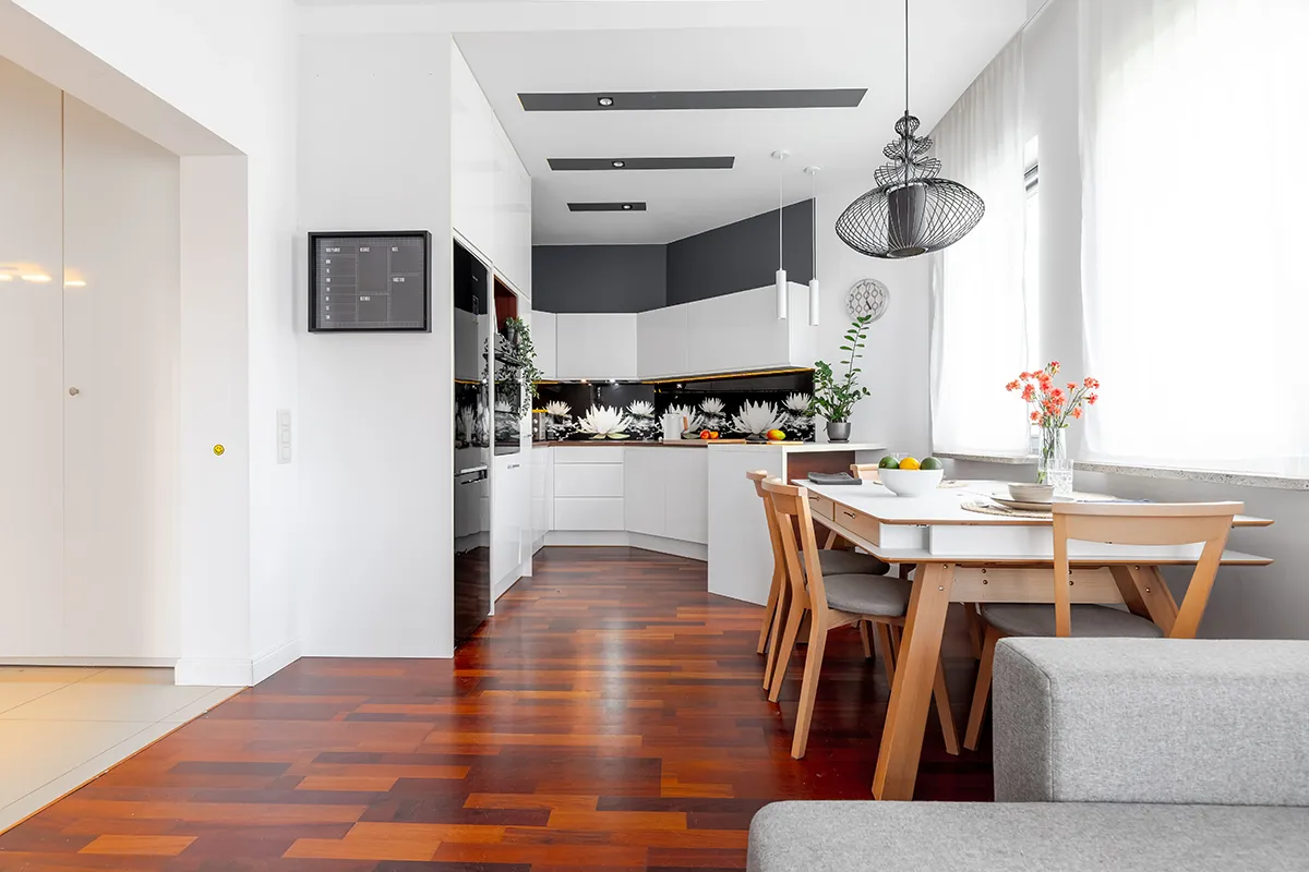 Profesjonalna fotografia nieruchomości Łódź - nowoczesna kuchnia