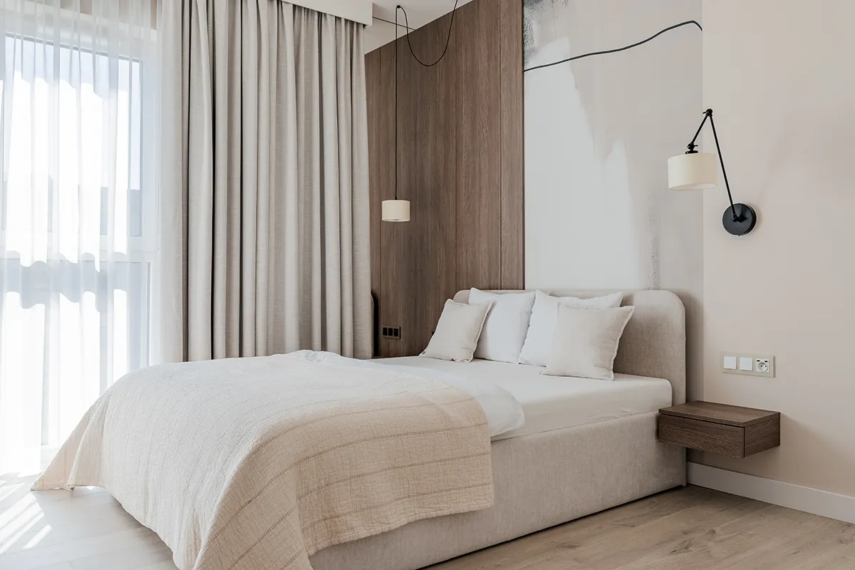 Sypialnia w mieszkaniu pod sprzedaż - Łódź fotograf nieruchomości