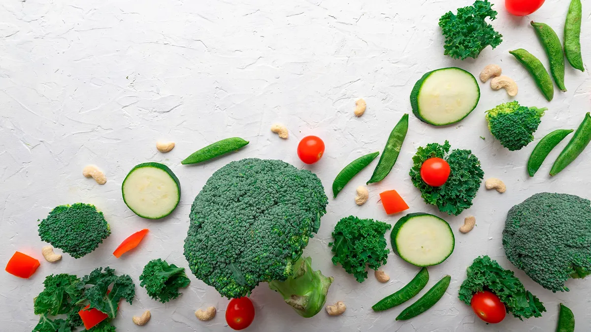 Brokuły, fasolka,pomidorki, cukinia - zdjęcia flat lay Łódź