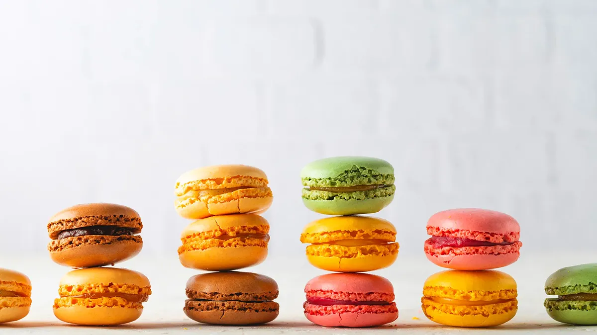 Kolorowe makaroniki - zdjęcia stylizowane produktów i jedzenia Łódź