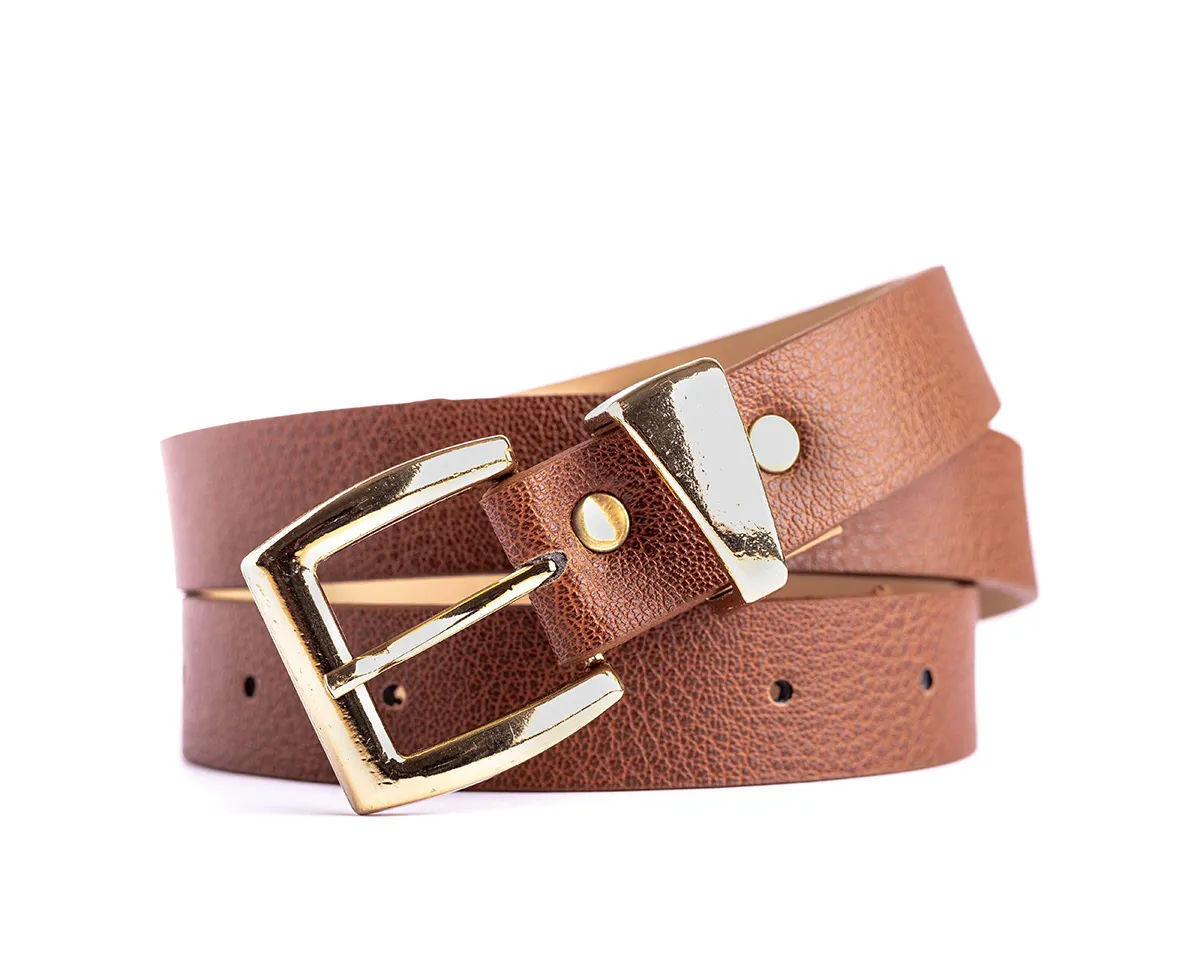 Pasek skórzany damski brązowy - ujęcia na sklep internetowy allegro amazon