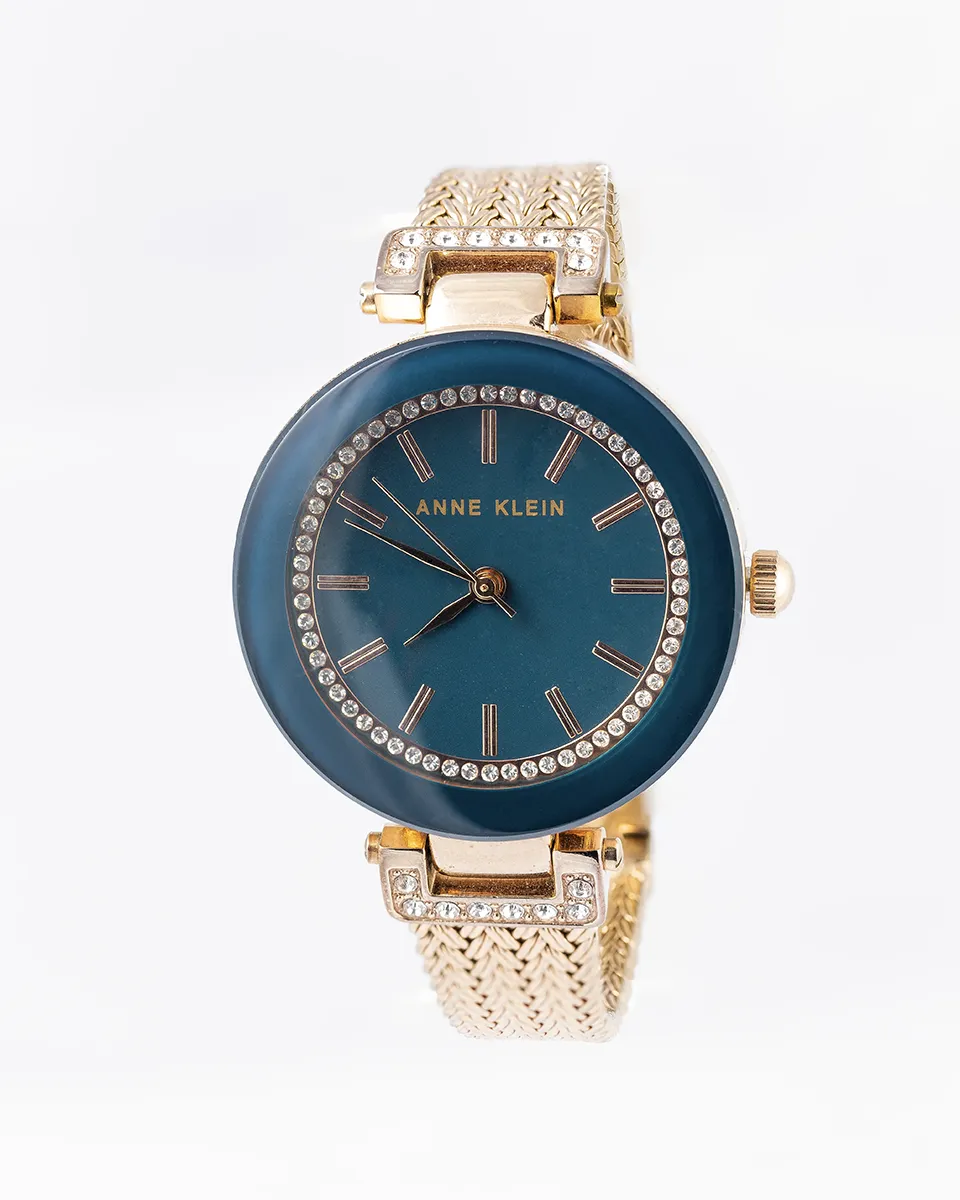 Złoty damski zegarek z zielnoą tarczą - Anne Klein - amazon allegro sklep zdjęcia łódź