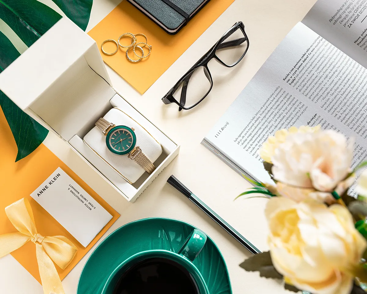 Zegarki Anne Klein - zdjęcie typu flat lay w Łodzi dla twoich produktów